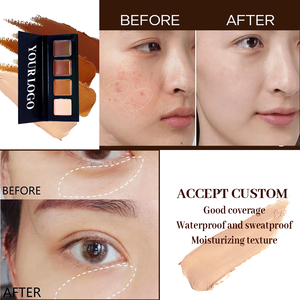 Paleta de Contorno y Corrector de Cejas Vegano de Marca Privada, Base de Maquillaje Natural a Prueba de Agua con Cobertura Total - Product Image 3