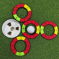 SwingPerfect Anillo de Objetivo para Putting de Golf, Paquete de 4, con Inserto de Copa Reducida Tipo Esfera de Reloj, 10.8cm de Diámetro Exterior, 6.8cm de Diámetro Interior, Objetivo con Orificio Delgado y Grueso