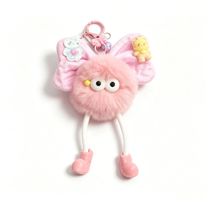 Pendentif mignon en forme <span class=keywords><strong>de</strong></span> lapin avec nœud et garniture en fourrure, décoration <span class=keywords><strong>de</strong></span> sac à dos, modèle <span class=keywords><strong>de</strong></span> poupée <span class=keywords><strong>de</strong></span> dessin animé, porte-clés <span class=keywords><strong>de</strong></span> voiture - Product Image 3