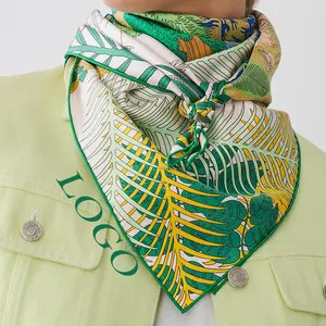 Sciarpa di seta di gelso sciarpa personalizzata infinity stampa fotografica marca verde oliva sciarpa per capelli da donna souvenir