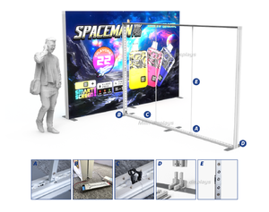 Nuevo producto Aluminio 100% Poliéster Publicidad y <span class=keywords><strong>Expo</strong></span> Soporte de exhibición Conjunto de cabina cuadrada con caja de luz para cabina de exposición - Product Image 3