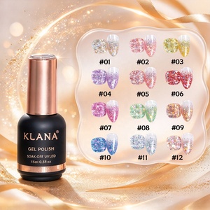 Factory Wholesale Iridescent Flakes <b>Glitter</b> Nail Gel OEM ODM Private Label Sparkle UV Gel Polish For Nail Art Salon - Product Image 1