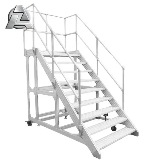 Pabrik Industri diperkuat profesional tslot t-slot platform kerja aluminium bergerak dan profil sistem pemasangan tangga tangga