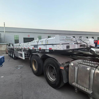 Semi-remorque à plateau plat 3 ou 4 essieux, capacité 50-80 tonnes, pour conteneurs 20ft et 40ft, pour camion
