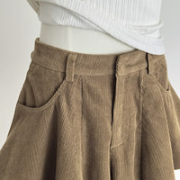 Jupe plissée taille haute en velours côtelé à bout pointu, style danse, pour femme, automne-hiver, anti-plis, coupe culotte courte