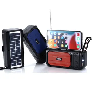 SZ-02 FM /USB/TF/BT mode solar panel portable wireless mini speaker outdoor portable speaker with fm radio subwoof solar