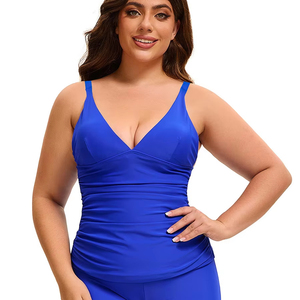 Traje de baño deportivo con diseño de espalda recortada con estampado de patrón sólido para mujer europea americana de talla grande Sexy transpirable - Product Image 1