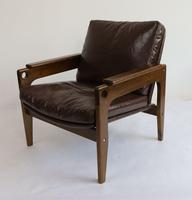 Meistverkaufter Nordischer Stil Komfortabler Wohnzimmer-Sessel Massivholzrahmen PU-Leder Einzelsofa Loungesessel