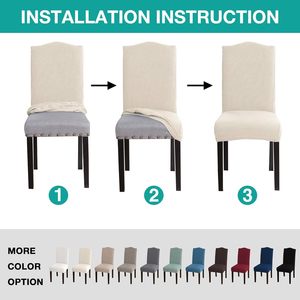 Housse de chaise amovible, extensible, en tissu Spandex/Polyester, résistante à l'eau, pour chaise de salle à manger - Product Image 5