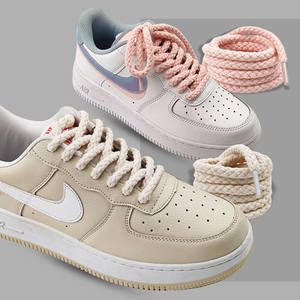 Weiyi — lacets en coton ronds et épais, chaussures de sport de qualité supérieure, disponible en plusieurs longueurs et couleurs, coloris Beige, AJ1, 8mm - Product Image 2