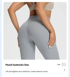 Pantalon de yoga moulant pour femme, longueur cheville, taille haute, en nylon 66, effet seconde peau, sans traces gênantes, anti-transpiration, pour le sport - Product Image 2