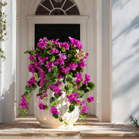 Bunga Bougainvillea Buatan Tangan dari Kertas PU Tahan Air, Sentuhan Realistis, Tanaman Palsu Tinggi 60 cm untuk Penggunaan Dalam Ruangan