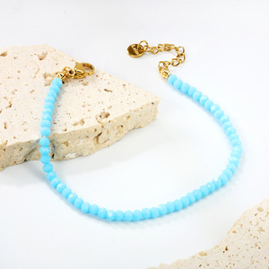 Beaded <b>Bracelet</b> Purple Crystal Round Beads Gold Clasp Women's Jewelry Gift Fashion Accessory - Product Image 4