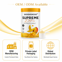 Supreme Detox Powder Probiotik Omega 3 300g Rasa Mangga Pendukung Pencernaan Detoksifikasi Bebas Gluten Vegan Suplemen Diet 12 Bulan