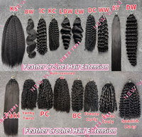 Ekstensi Rambut Manusia Remy Crochet Kinky Curly Tanpa Sambungan Tak Terlihat Super Double Drawn String Middle Pre Separated Bundle