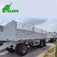 Remorque à timon avec parois latérales pour le transport de marchandises en vrac, remorque à parois latérales avec timon, remorque de camion à parois latérales avec timon complet à vendre