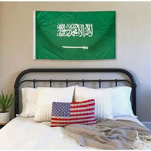 Drapeau national de l'Arabie Saoudite en polyester 3x5 pieds pour événements intérieurs et extérieurs – Vente en gros - Product Image 3