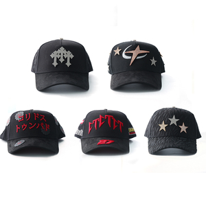 Chất lượng hàng đầu da lộn Mũ bóng chày satin lót 100% cotton gorras Mũ bóng chày cong vành có thể điều chỉnh 5 Bảng điều chỉnh barbas mũ - Product Image 3