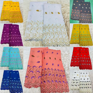 Tissu en dentelle suisse Lafaya en gros 2.5y+2.5y, tissu en dentelle de coton, tissu en dentelle brodée de coton suisse pour jupe plissée africaine - Product Image 6