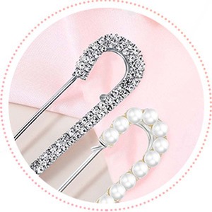 Broches pour femmes en alliage <span class=keywords><strong>de</strong></span> zinc plaqué, avec cristaux, strass et perles d'imitation, pour pulls, châles, clips décoratifs, accessoires vestimentaires - Product Image 5