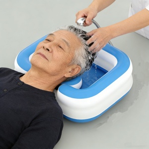 Bassin de lavage portable gonflable en PVC pour enfants alités, personnes handicapées, femmes enceintes - Utilisation intérieure/extérieure, lavage facile des cheveux à domicile - Product Image 1