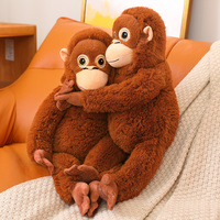 Décoration de salon, jouet en peluche singe gorille rouge, adorable singe en peluche à longues bras, jouet en peluche singe gorille doux