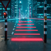 Nouvelles lampes LED de sol pour passage piétonnier, design zèbre, en plastique, lumineuses, PE RGB, éclairage LED IP68 AC, pour jardin