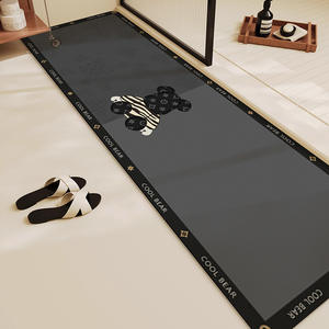 Alfombra de Baño Cool Bear, Rectangular, Antideslizante, de Secado Rápido, Absorbente, para Uso Doméstico, con Diseño de Dibujos Animados, Larga, Resistente a las Manchas - Product Image 1