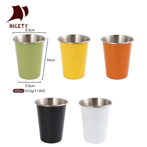 Tasse à bière en acier inoxydable incassable de 350 ml à paroi simple pour restaurant, café, thé et boissons - Product Image 6