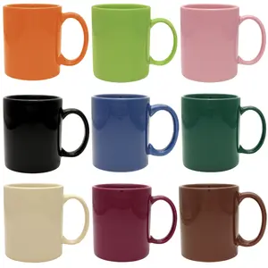 Venta al por mayor de fábrica, paquete de logotipo personalizado, recta 11oz de color de Taza de cerámica, tazas de café de té de cerámica de porcelana de alta calidad