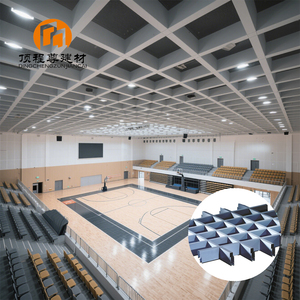 Bâtiment de <span class=keywords><strong>stade</strong></span> intérieur Plafond décoratif en aluminium à grille à cellules ouvertes Plafond métallique suspendu - Product Image 1