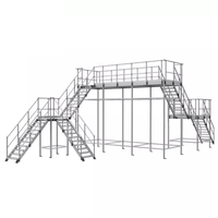 Garde-corps en aluminium rampes d'escalier amovibles pour l'intérieur Escabeau passerelle plate-forme avec mains courantes