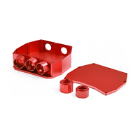 Caja de Aluminio Anodizado Rojo Mecanizada por CNC, Ensamblaje Completo con Conector de Puerto Roscado para Módulo Electrónico Industrial