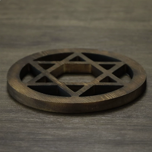 Ornements en bois de couleur vintage pour la décoration de la maison, motifs en bois ajourés en étoile à cinq branches et en nœud triangulaire - Product Image 3