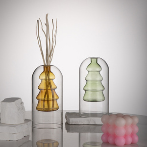 Bouteille d'arôme sans flamme vide, créative, à double couche, avec intérieur coloré en forme de sapin de Noël - Product Image 4