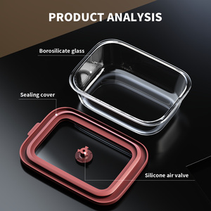 Juegos de Recipientes de Vidrio con Tapas de Silicona, Aptos para Microondas, Herméticos, para Almacenamiento de Alimentos, Venta al por Mayor y Pedidos Personalizados, Directo de Fábrica - Product Image 4