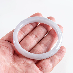 Pulsera de jadeíta blanca genuina de Myanmar, pulsera de jade de grado hielo para emperatriz, adorno de mano femenino, venta al por mayor - Product Image 3