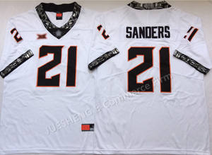 Venta al por mayor Oklahoma State Football Jerseys 21 # Sanders Top Quality Stitched VP Limited Football Games Jersey - Product Image 2