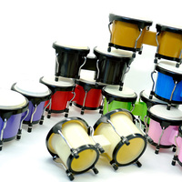 Beatello Mini Bongo Drum 8 Color Options Distinctive Beginners' Percussion Instrument with Sheepskin Drumhead Foldable