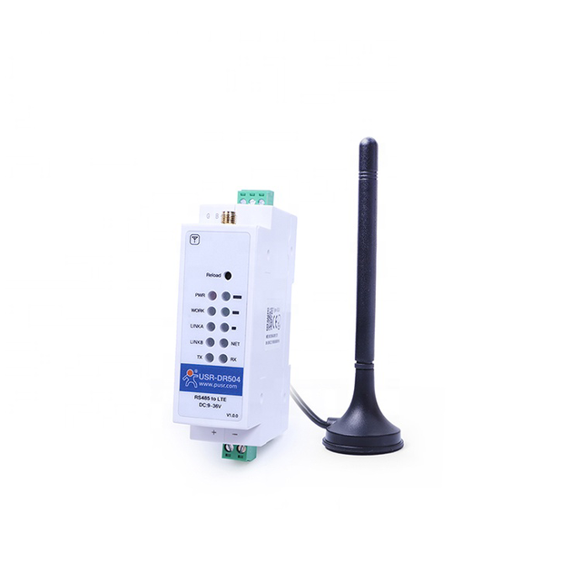 USR-DR504-AUX Din Rail RS485 4G Industrial Cellular Modems ModbusRTU ModbusTCP Convert Power Adapter Communication Networking