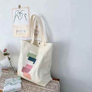 Bolsa de Mano de Lona de Algodón Personalizada con Graffiti, Bolsa de Hombro de Lona Reutilizable para Compras y Viajes, Personalizable para Mujer - Product Image 3