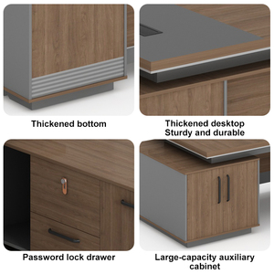 Điều hành góc bàn L hình gỗ hoán đổi cho nhau trái và phải CEO sang trọng nội thất văn phòng điều hành văn phòng bàn - Product Image 4