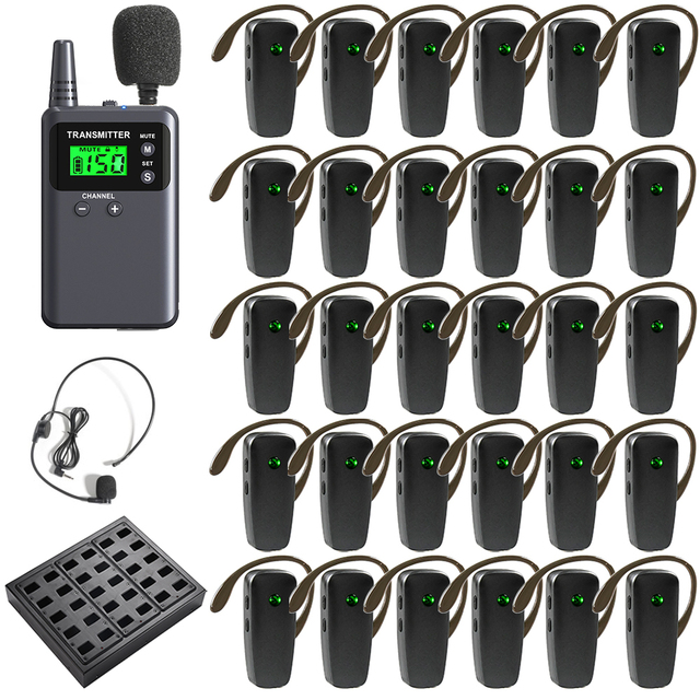 Wireless Audio Tour Guide System UHF Strong Signal 200M for Conference Simultaneous Translation Factory Visit Teaching Church