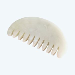Peigne en jade blanc naturel, peigne gua sha, peigne de massage - Product Image 6
