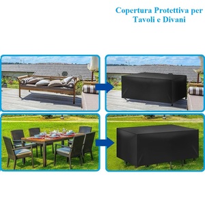 Housse de table imperméable 200x120x80cm en tissu Oxford, housse de protection pour jardin, utilisation en extérieur - Product Image 4