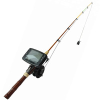 LQ-3505TF Pencari Ikan Bawah Air 3.5 Inci Ultra Ringan 0.9m Joran Es Dapat Dilepas 25M Tali Pegangan Kayu Solid Berlapis Cat untuk Ikan Mas Laut