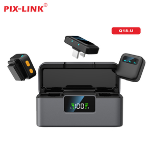 Microphone sans fil cravate PIX-LINK Q18 2 <span class=keywords><strong>en</strong></span> 1, microphone cravate magnétique à 2 boutons, <span class=keywords><strong>enregistrement</strong></span>, diffusion <span class=keywords><strong>en</strong></span> direct - Product Image 2