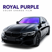 Film pour vitres de voiture de qualité supérieure, effet caméléon violet royal, 99% de rejet de chaleur, teinte solaire nano-céramique pour pare-brise de voiture, 1,52x30m