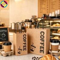 Kişiselleştirilmiş Kraft Kağıt Paket Poşetleri, Logolu Kahve Baskılı İp Saplı, Çevre Dostu Yiyecek, Kafe, Unlu Mamüller, Restoran Paketleme Poşetleri