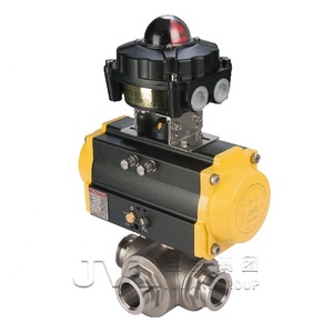 Vanne à boisseau sphérique pneumatique à trois voies CE Gas, à bride de 4 pouces, modèle JL600-Q2, 4 pouces - Product Image 2